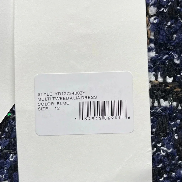 LIKELY MULTI TWEED ALIA DRESS preppy statement sleeves academia - Picture 7 of 9